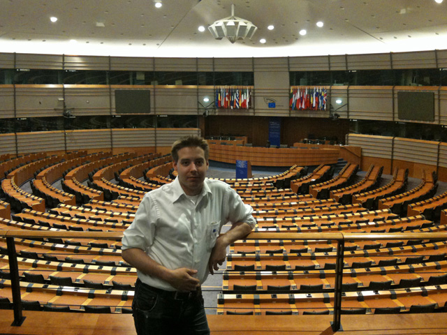 Henry visiting the European Parliament in Belgium, as part of a Summer School on Organized Crime—organized by the Leuven Institute of Criminology