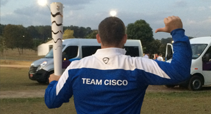 Image of man in a Team Cisco jacket