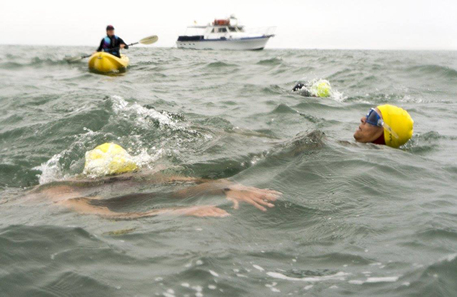 Photo of Donna during the swim.