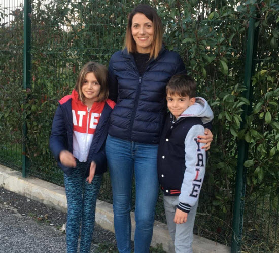 Alessia and her two children at their local park in Rome.