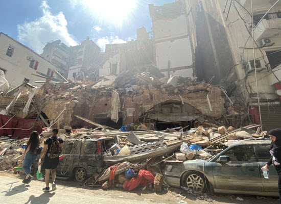 The aftermath of the explosion.