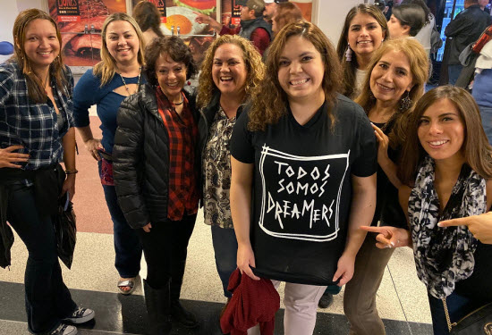 Conexión friends and family during an outing for Latin-band Maná’s concert in 2019.