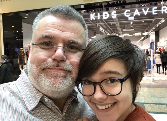 A father-daughter shopping day.