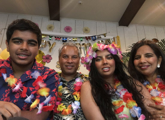 My husband’s recent virtual birthday celebrations with our children and friends.
