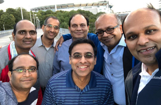 Sarav (far right) and several of his colleagues during Cisco Live Melbourne 2019.