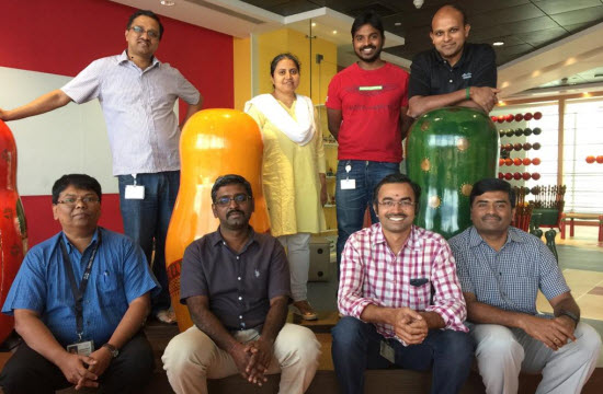 Sarav and the team in Bangalore, India, that worked on the Encrypted Traffic Analytics solution.