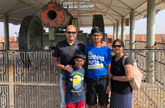 Sarav and his family in Rajasthan, India.