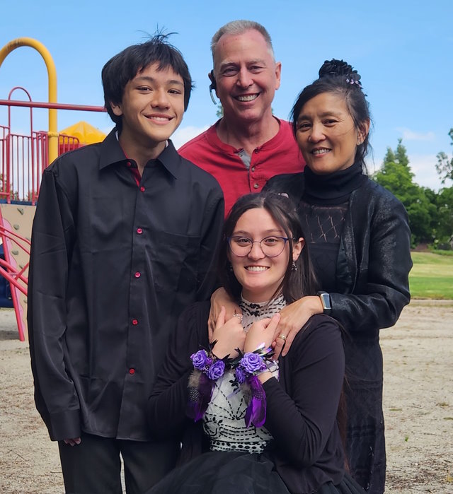 Emily with husband Bruce, daughter Cassidy, and son Kiefer.