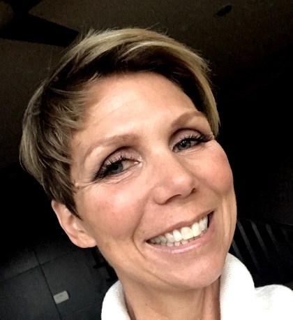 photo of Christine with her new hair cut.