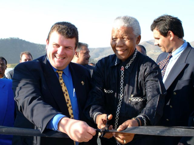 Photo of Mark Hill with Nelson Mandela