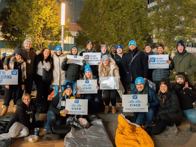 Cisco Team New York prepares for a cold night.