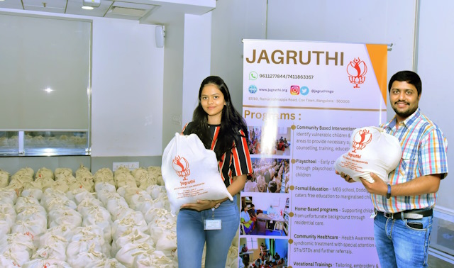 Sanyukta and Sampath at Jagruthi Trust.