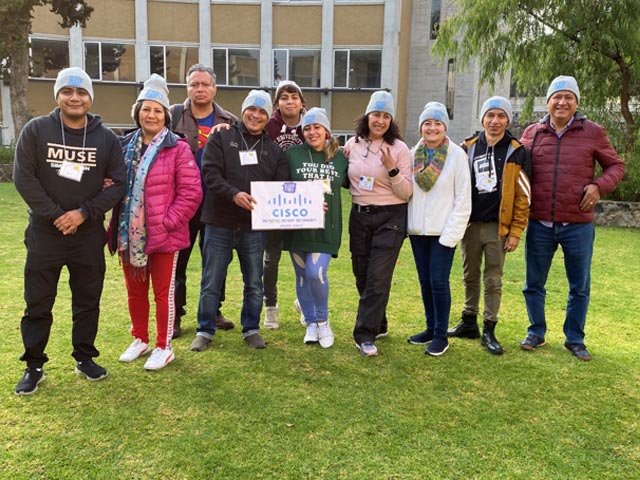 Group photo of Sleep Out participants outside.