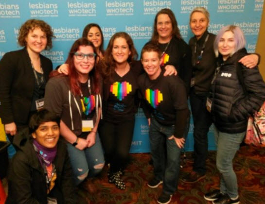 Paula with some of the other attendees at Lesbians Who Tech summit.