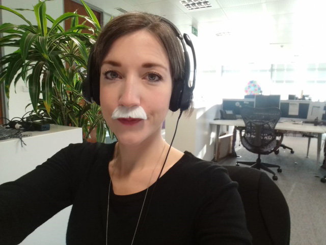 Esther takes part in  Movember each year, wearing a fake moustache to work to raise awareness of  mental health issues