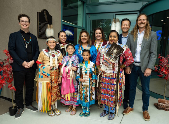 The October 9 Land Acknowledgment in San Jose with NAN's Executive Advisors, NAN and CAAN Inclusive Communities leads, and members of the local Intertribal group called Boogie and Beats, who performed traditional Native American dances.