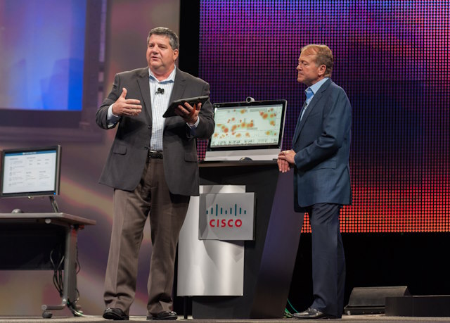 Former Cisco Executive Chairman and CEO John Chambers and Chief Demo Officer Jim Grubb 