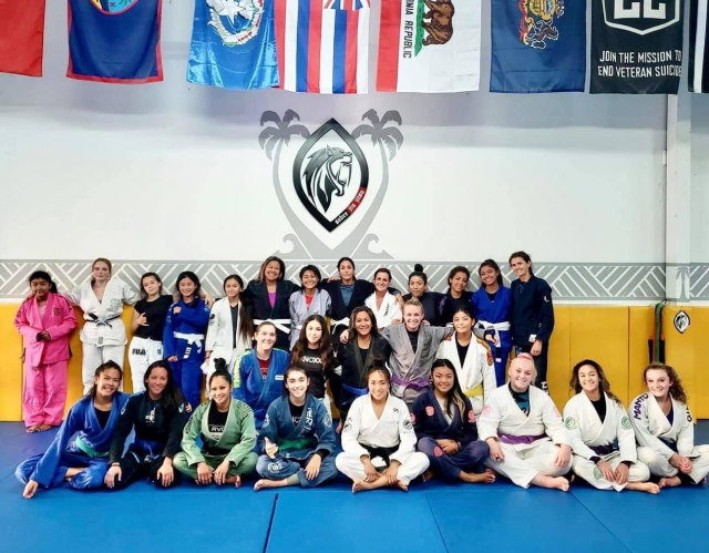 Hazel’s all-female class at the Sabre Jiu Jitsu Academy.