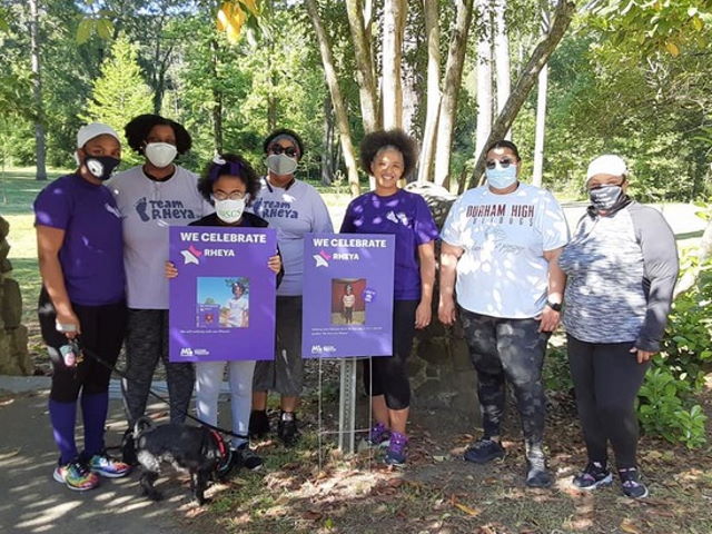 Timika Boston and her family pose together on their March for Babies walk in Raleigh, North Carolina.