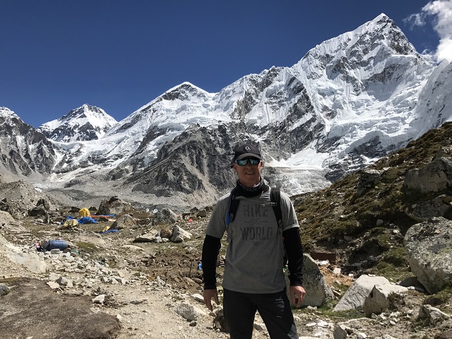 photo of David at Everest base camp.