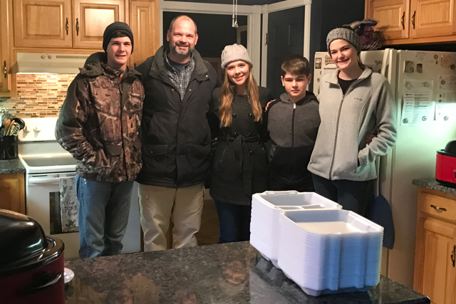 First family of volunteers have been delivering meals for four years.